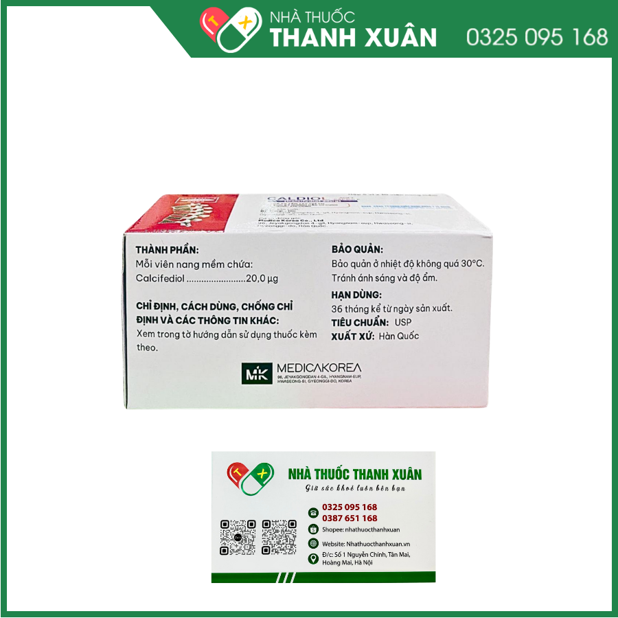 Caldiol 20mcg phòng và trị loãng xương, còi xương